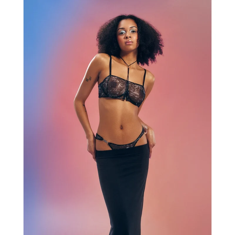string ouvert maille transparente argenté armatures soutien motif unique élégant confortable élastique sans crochet bordures élastiques fabriqué UE tailles multiples