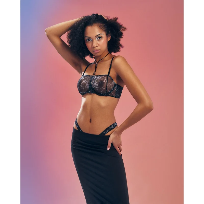 string ouvert maille transparente argenté armatures soutien motif unique élégant confortable élastique sans crochet bordures élastiques fabriqué UE tailles multiples