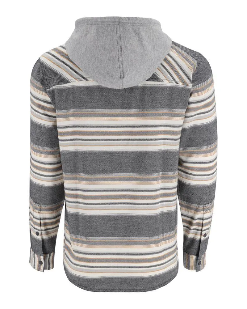 Santee Flannel Hoody Black/ Slate Blanket Stripe