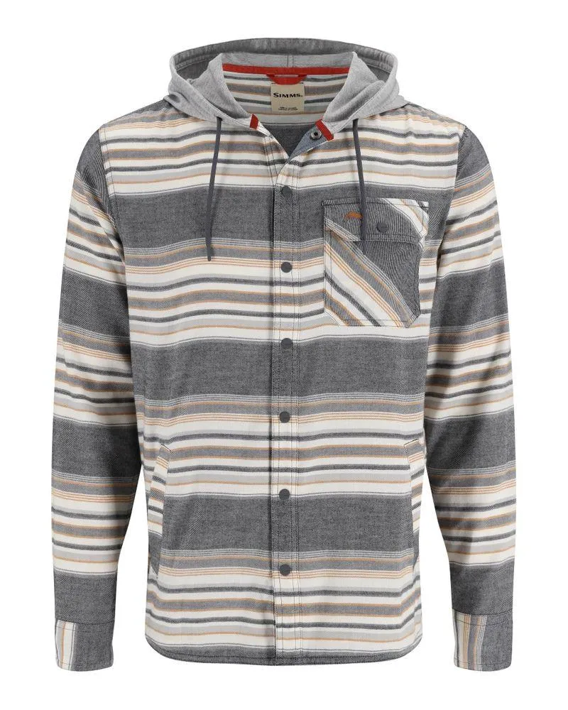 Santee Flannel Hoody Black/ Slate Blanket Stripe