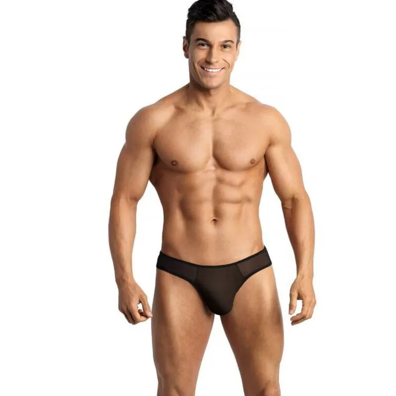 string homme érotique noir confortable élastique séduction élégant raffiné doux extensible maintien respirant polyamide élasthanne tailleXL