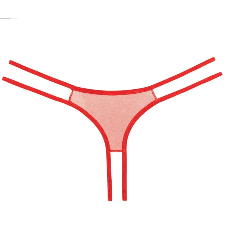 string dentelle florale rouge ouvert audacieux féminin sensuel lanières fines doublées confort durable polyester doux romantique séduction soirée spéciale sensualité