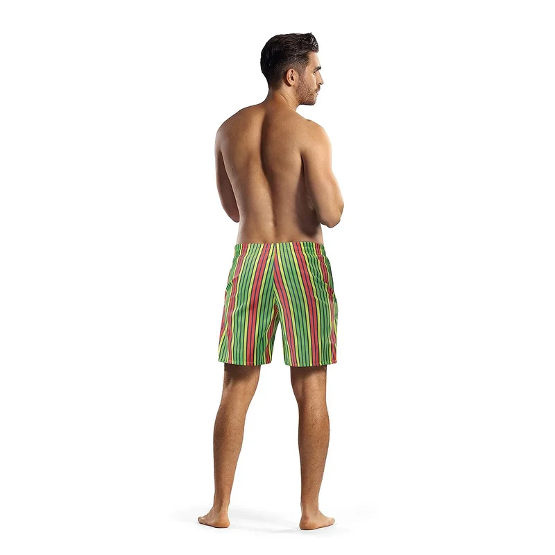 Slip de bain coloré model 182806 Lorin motif rayures verticales polyamide 100% doublé ceinture élastique poches latérales