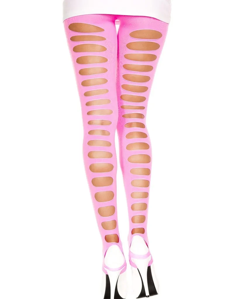 legging rose effet déchiré maintien sculptant confortable nylon élasthanne pieds étriers intégrés silhouette affinée polyvalent quotidien soirée audacieux