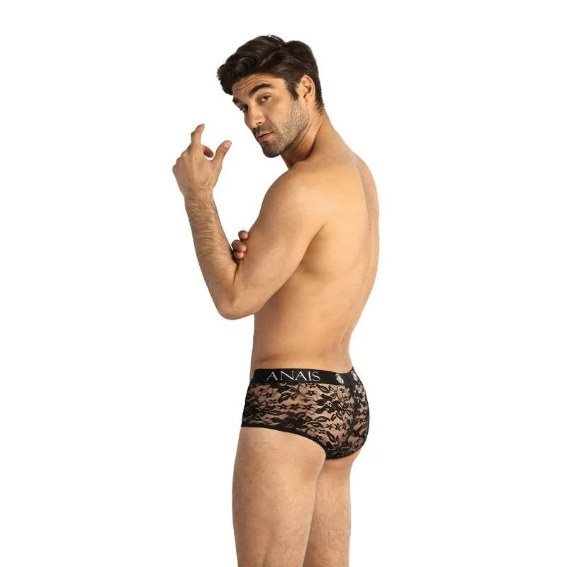 Slip homme dentelle noire imprimé fleuri ajustement parfait sexy coupe sportive jambes courtes confort élégant Anais polyester lycra
