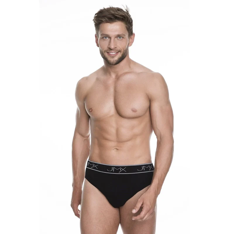 Slip homme sans couture noir Julimex model 139410 confort quotidien coton élasthanne logo JMX tailles L M XL XXL