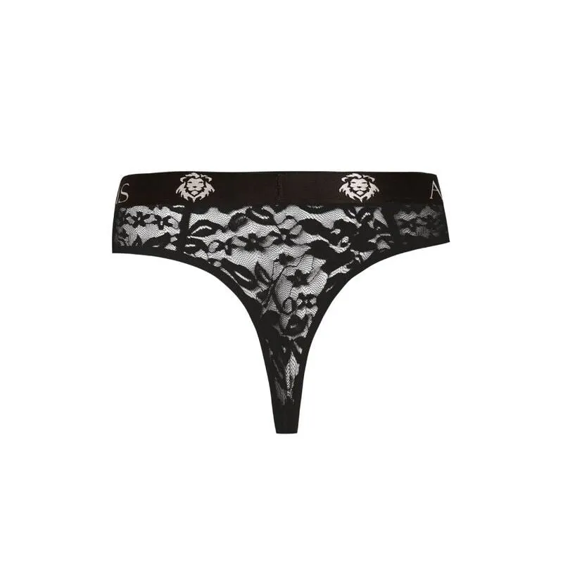 string homme dentelle noire romantique floral élastique délicat confortable ergonomique sexy élégant raffiné stretch européen durable taille