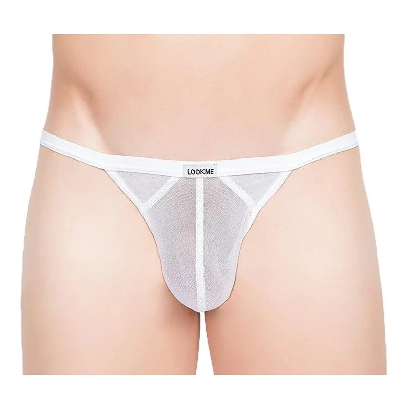 string blanc transparent respirant sexy Malibu polyamide élasthanne doux confortable coupe ajustée taille basse séduction masculine épuré discret