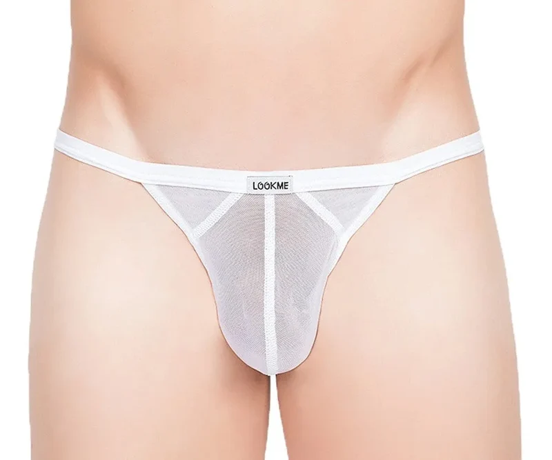 string blanc transparent respirant sexy Malibu polyamide élasthanne doux confortable coupe ajustée taille basse séduction masculine épuré discret