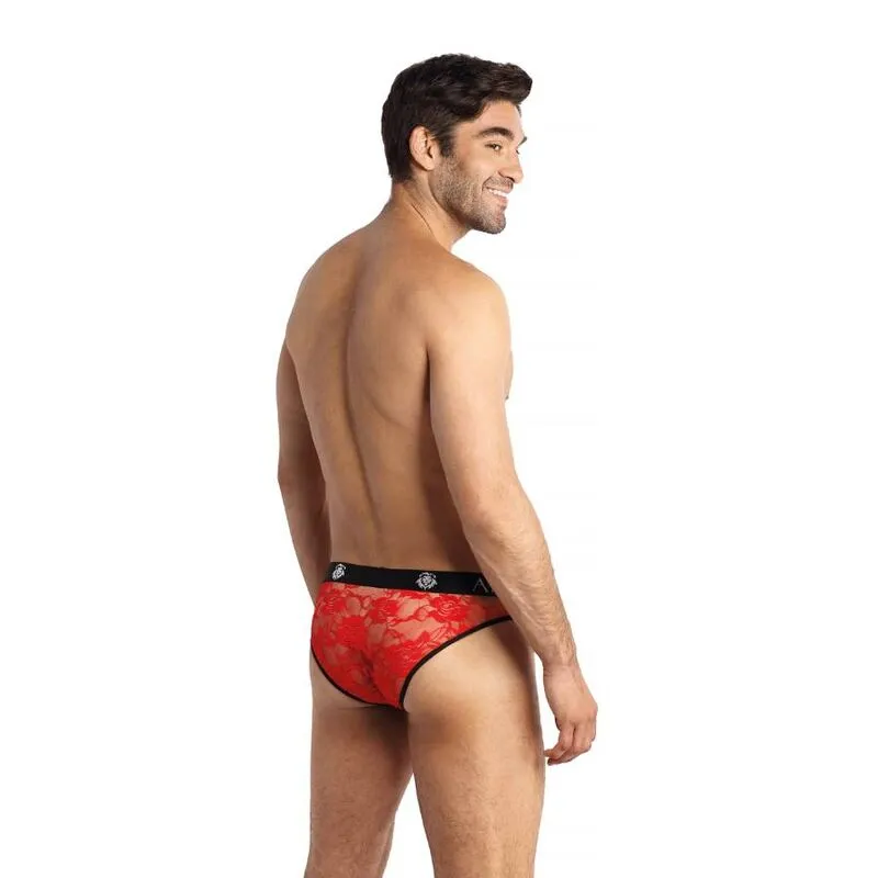 slip sexy homme dentelle rouge imprimé fleuri confort taille élastique bande large maintien coupe parfaite ajustement doux lycra polyester