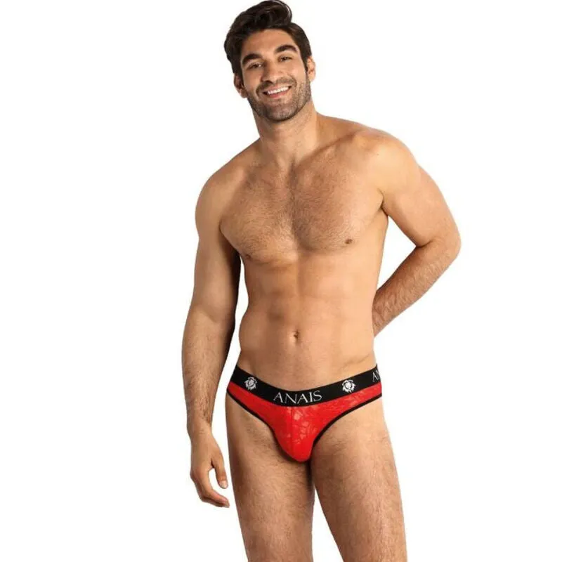 slip sexy homme dentelle rouge imprimé fleuri confort taille élastique bande large maintien coupe parfaite ajustement doux lycra polyester