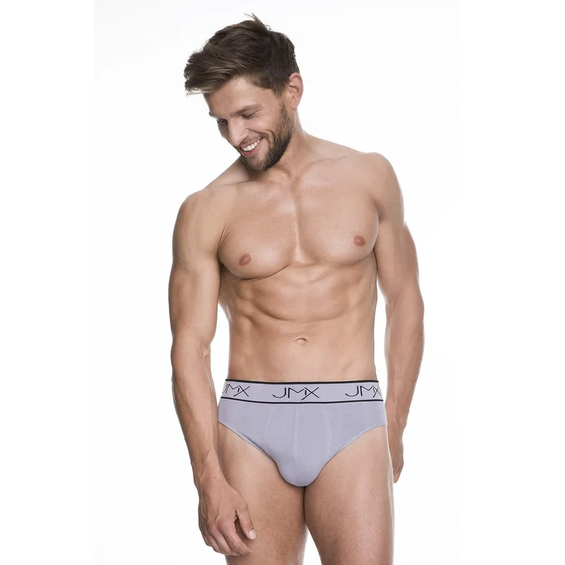 Slip homme confortable sans couture coton élasthanne gris ceinture logo JMX Julimex 139408