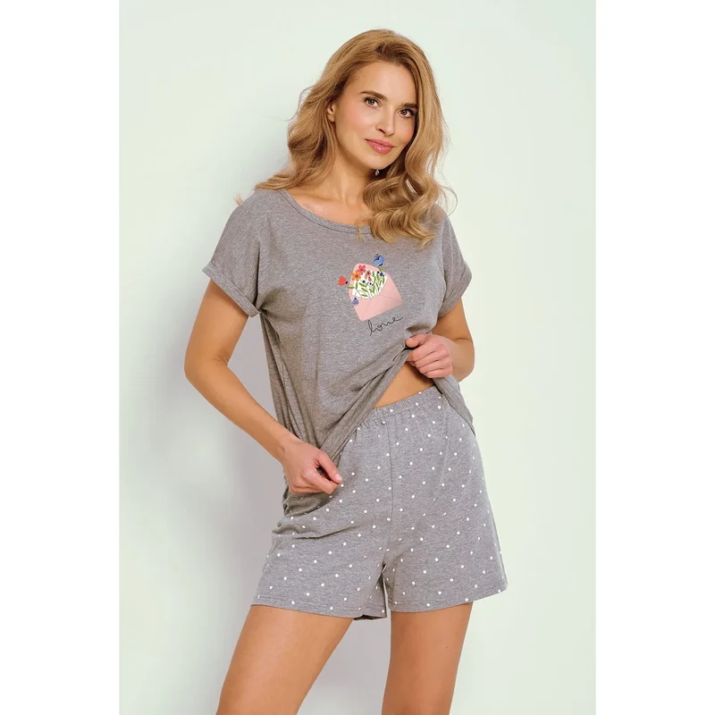 Pyjama en coton doux pour femme, imprimé floral, taille élastique, confort intime, idéal pour la détente et les nuits romantes