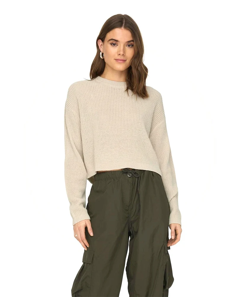 Maglione Donna Cropped Knitted Pullover