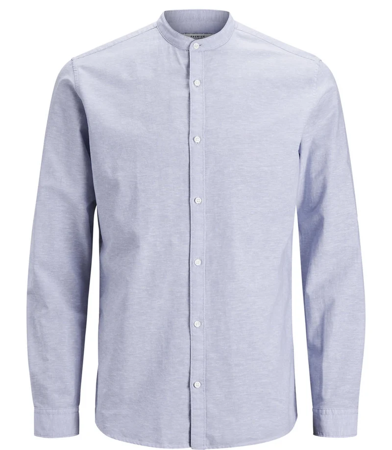 Camicia Uomo Classica Misto Lino M/L