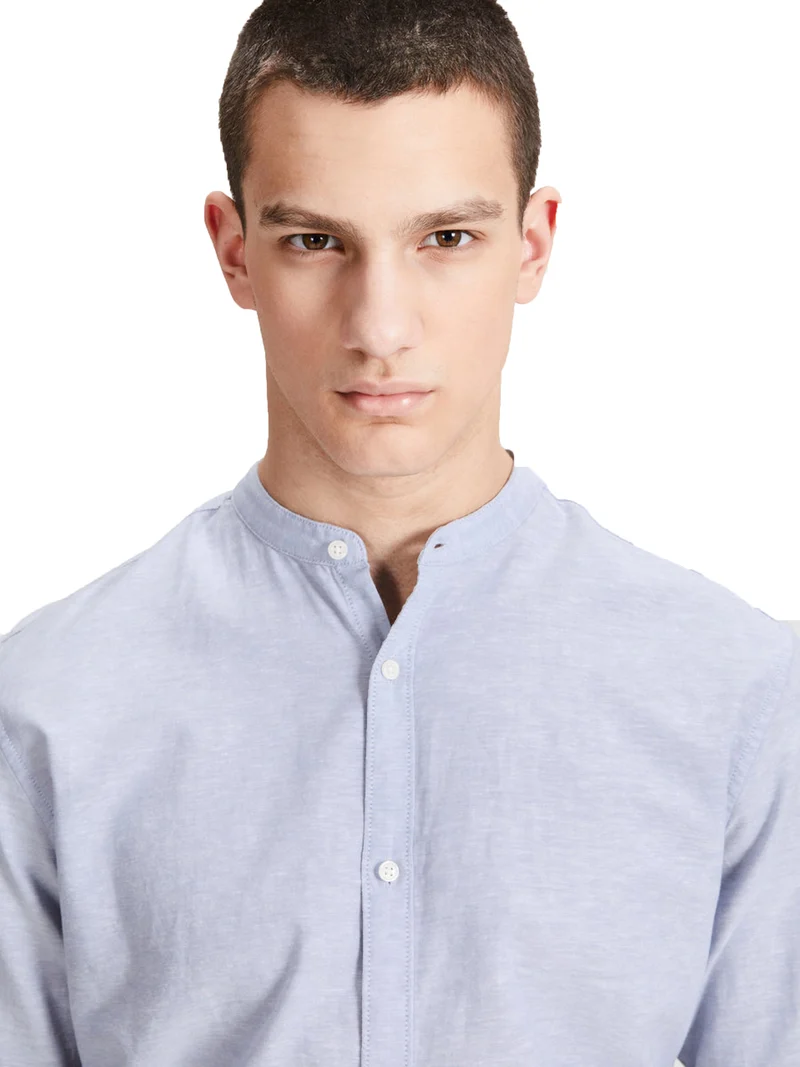 Camicia Uomo Classica Misto Lino M/L