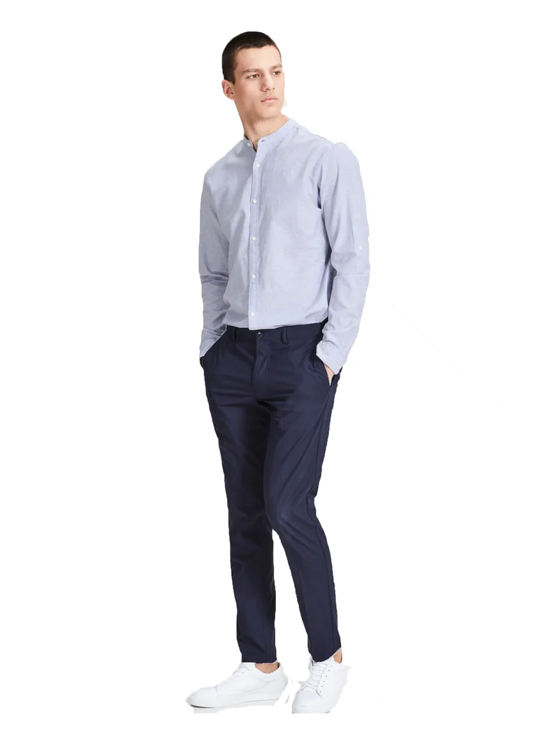 Camicia Uomo Classica Misto Lino M/L
