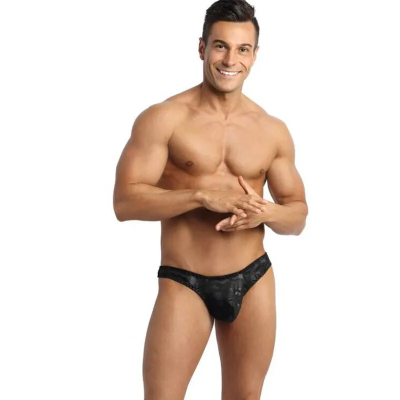 string homme microfibre imprimé militaire confortable sexy audacieux élégant élastique ajustable doux respirant maintien silhouette sculptant européen finition