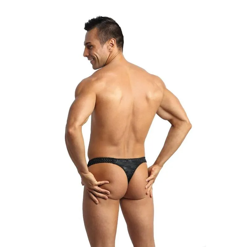 string homme microfibre imprimé militaire confortable sexy audacieux élégant élastique ajustable doux respirant maintien silhouette sculptant européen finition