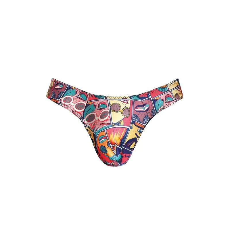 string homme bande dessinée imprimé modal doux élastique confortable sexy maintien ajusté fabrication européenne polyamide élasthanne