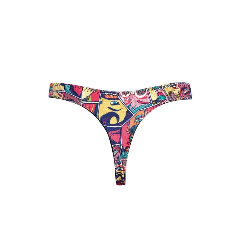 string homme bande dessinée imprimé modal doux élastique confortable sexy maintien ajusté fabrication européenne polyamide élasthanne