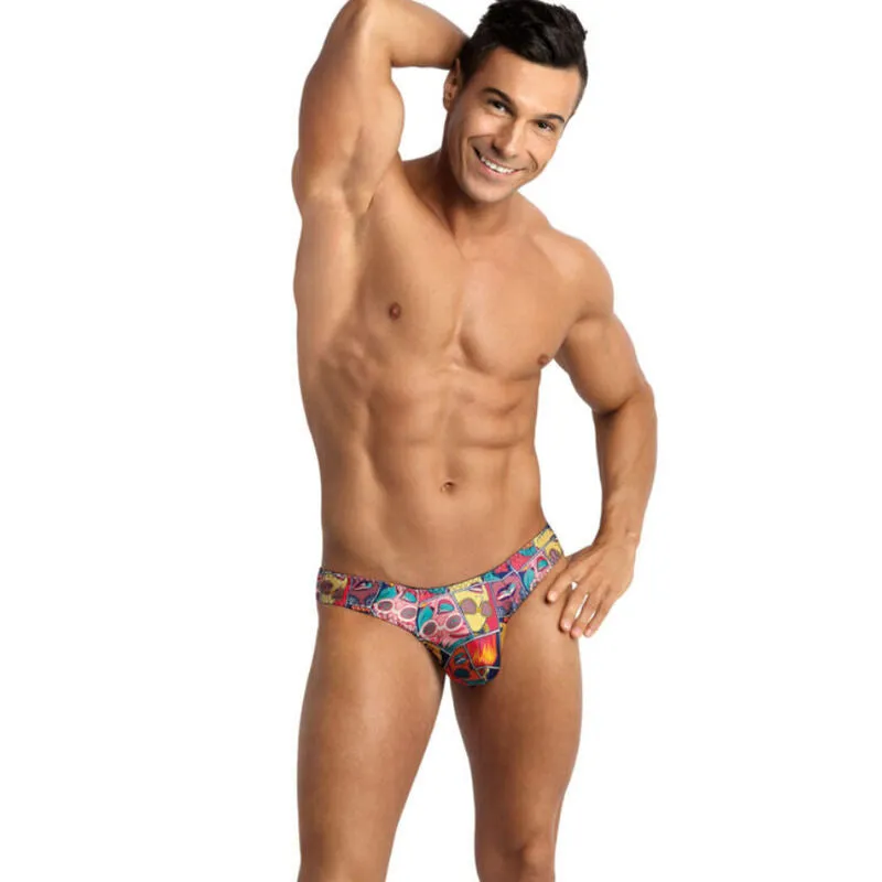 string homme bande dessinée imprimé modal doux élastique confortable sexy maintien ajusté fabrication européenne polyamide élasthanne