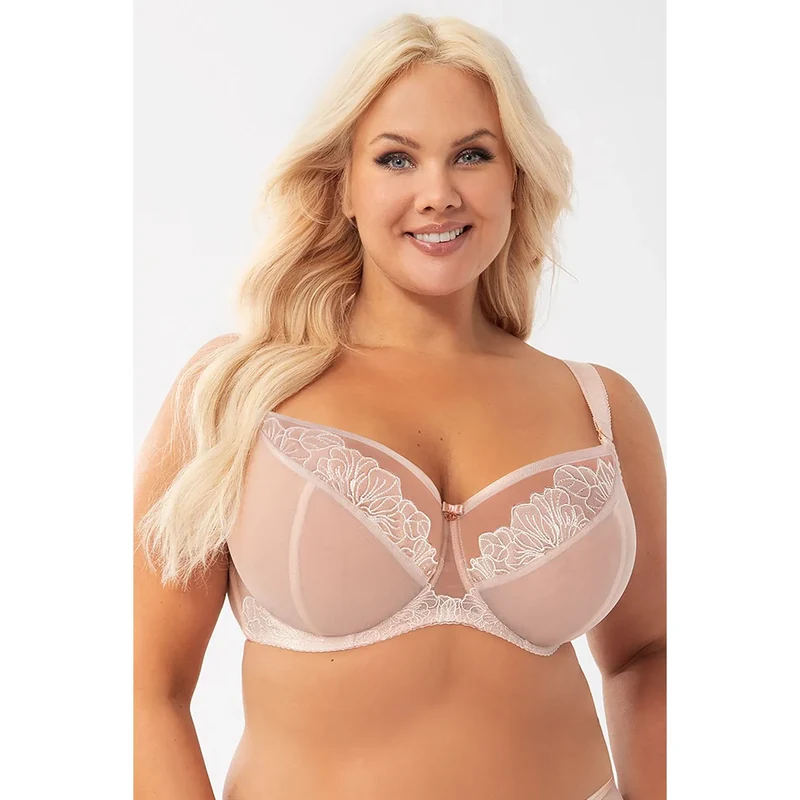 Soutien-gorge élégant et fonctionnel Gorsenia 211163 pour poitrines généreuses broderies florales tulle doux maintien optimal lingerie sexy discrète