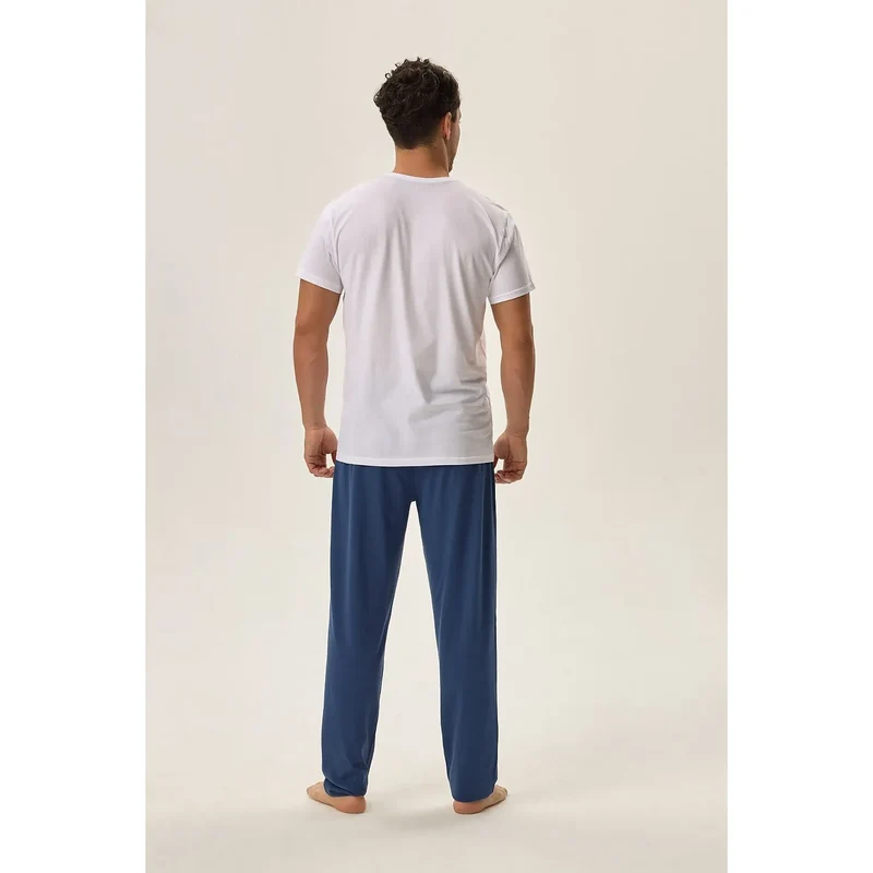 Pyjama Henderson homme érotique coton aéré respirant confortable doux élégant intemporel détente intime manches courtes pantalon ample élastique taille hypoallergénique
