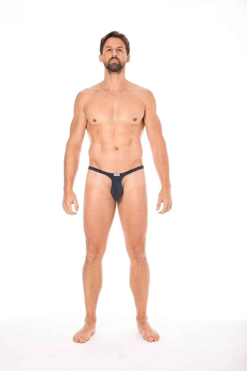 String Homme Coton Bleu Marine Doux Extensible Confortable Ajusté Respirant Élégant Décontracté Sexy Tailles S XXL