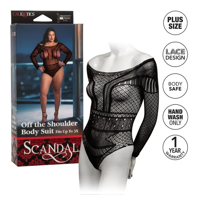 body épaules dénudées grande taille sexy respirant extensible confortable sculptant nylon élasthanne maille lacet finition coquine silhouette ajustement