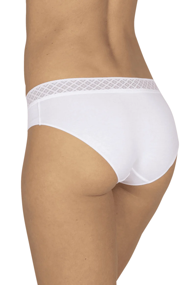 Lot de 3 Slips - Trio Dentelle Coton - Nuit étoilée / rose bonbon / blanc