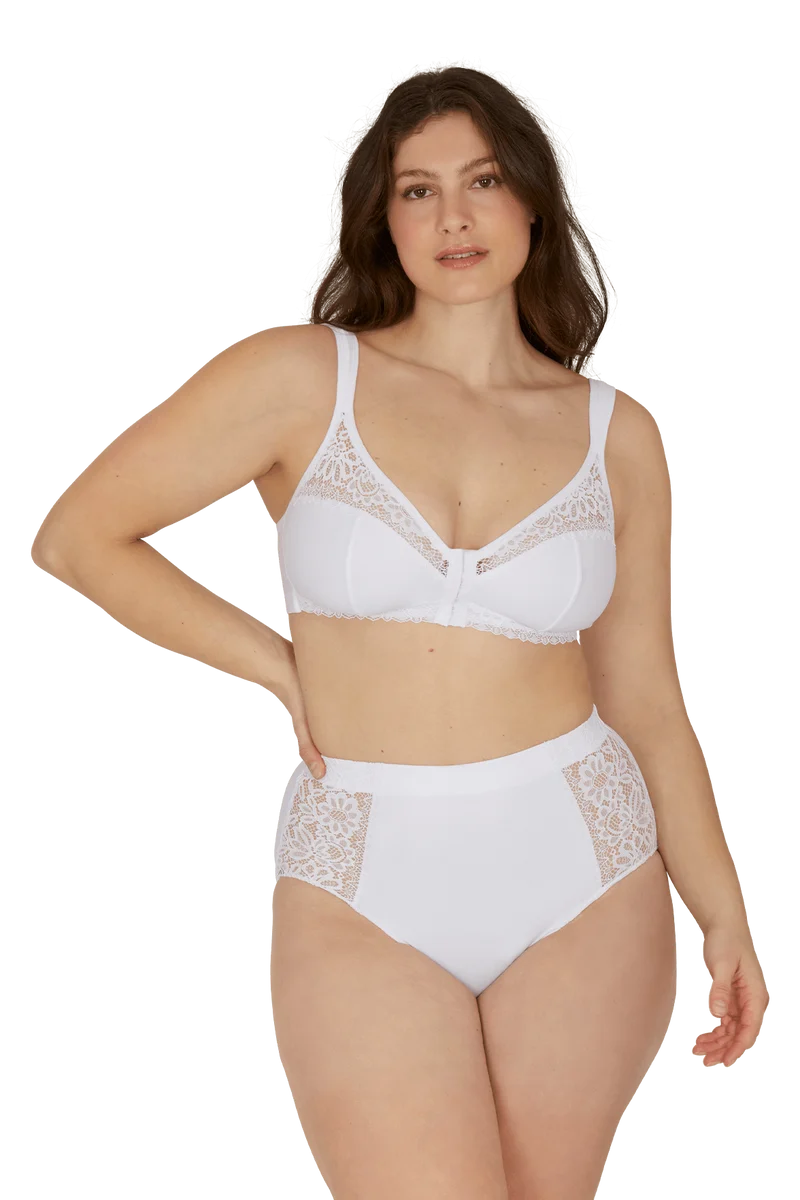 Soutien-gorge sans armatures agrafage avant Well Allure L'Elégante - Blanc