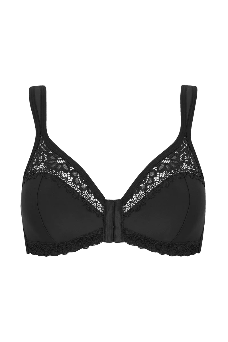 Soutien-gorge sans armatures agrafage avant Well Allure L'Elégante - Noir