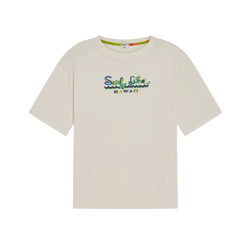 T-shirt brodé Hawaii Solid Surf Line pour homme