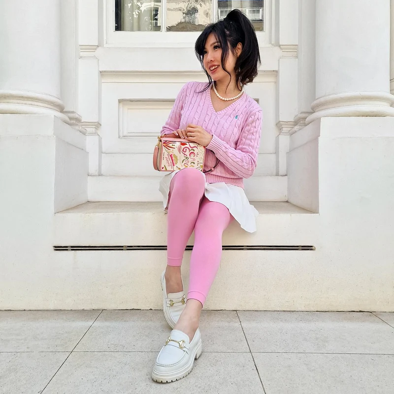 Footless Tights - Dragon Fruit