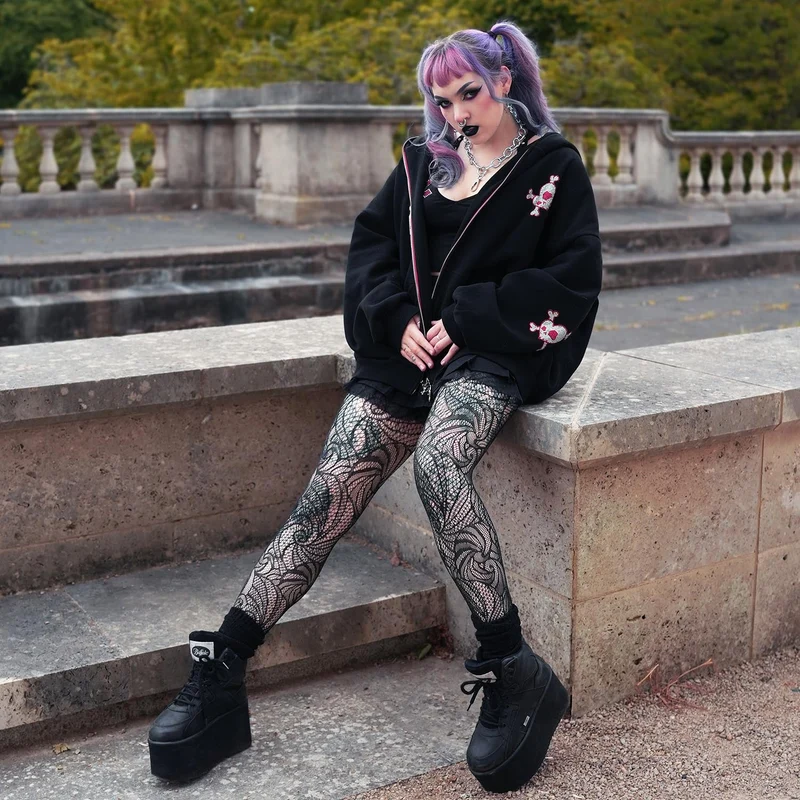 Thighs The Limit Fishnets - Timewarp - Black