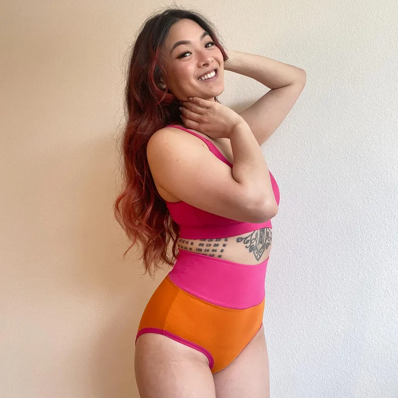 Organic Cotton Full Brief Duo Knickers - Papaya & Barbara