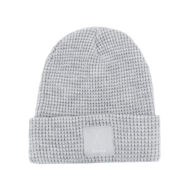 Waffle Beanie - Heather Grey