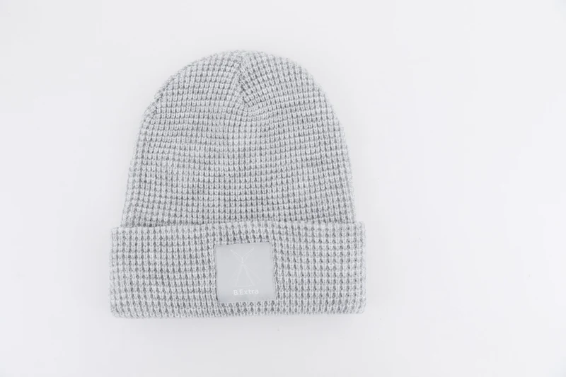 Waffle Beanie - Heather Grey