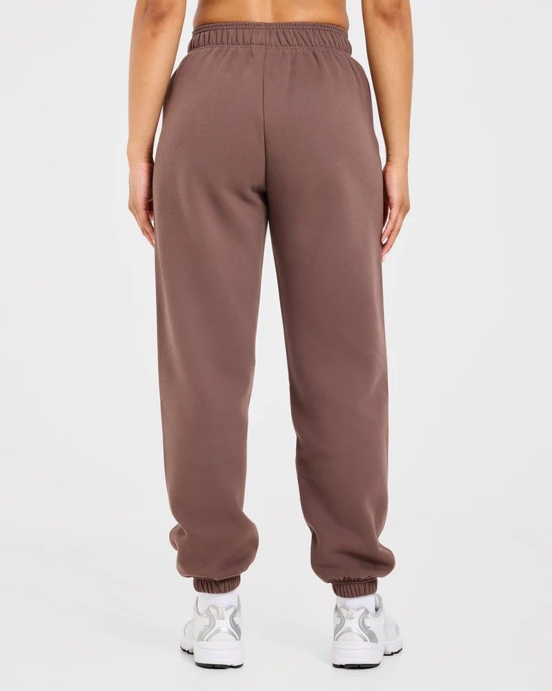 Varsity Applique Oversized Joggers - Marron