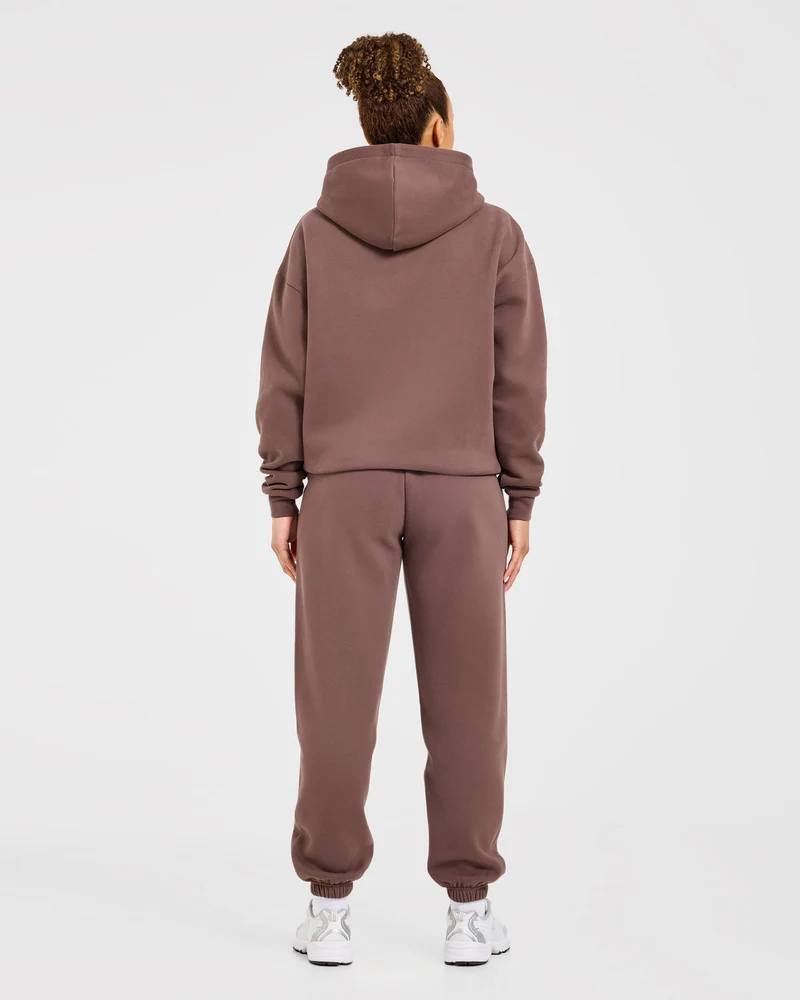 Varsity Applique Oversized Joggers - Marron