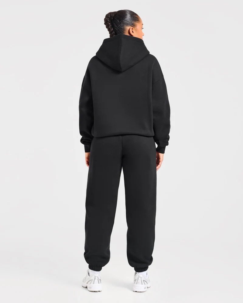 Varsity Applique Oversized Joggers - Noir