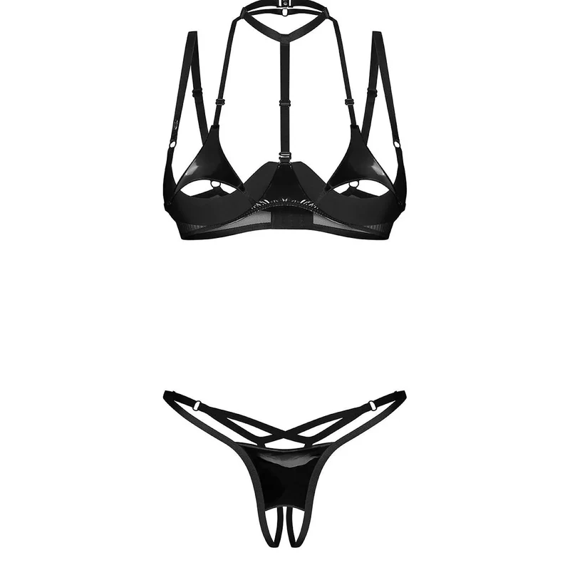 ensemble lingerie sensuelle femme moderne design audacieux effet latex