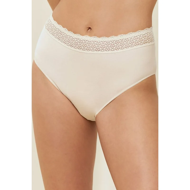 Culottes femme taille haute crème modal dentelle coton bio Triumph