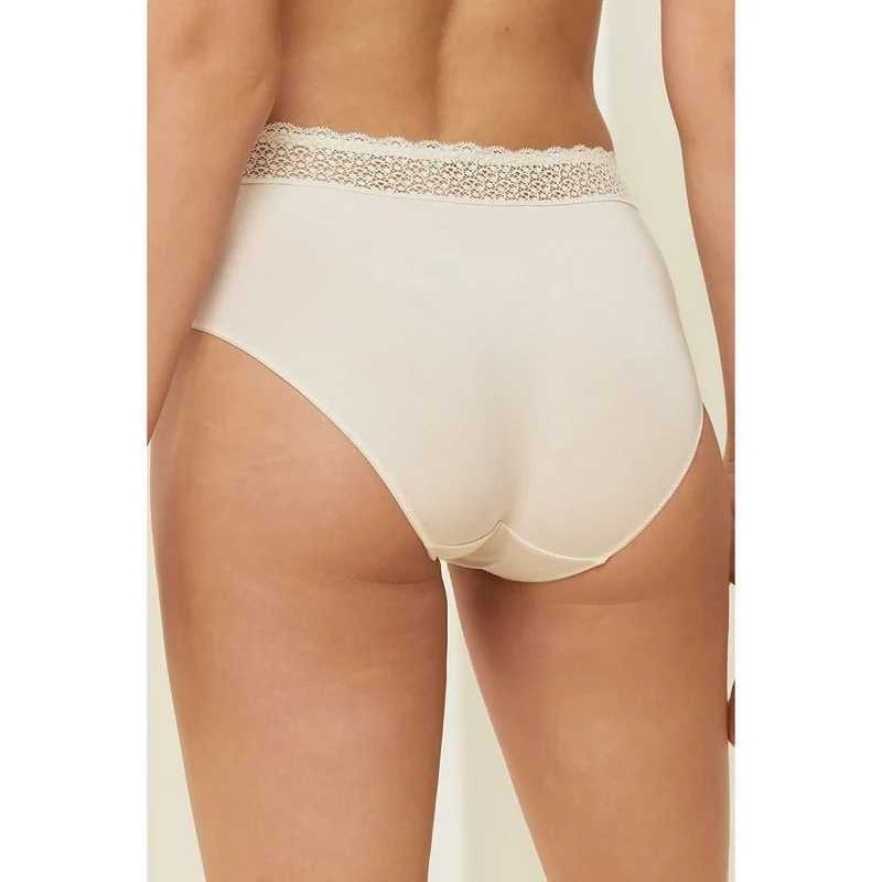 Culottes femme taille haute crème modal dentelle coton bio Triumph