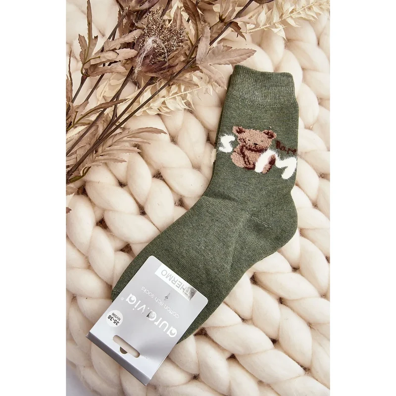 Chaussettes chaudes femmes ourson coton ajustées journées froides 191177