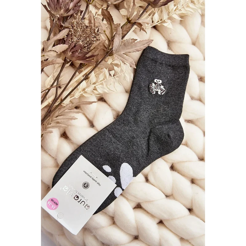 Chaussettes cheville femmes coton cœurs ours cadeau Noël jours froids