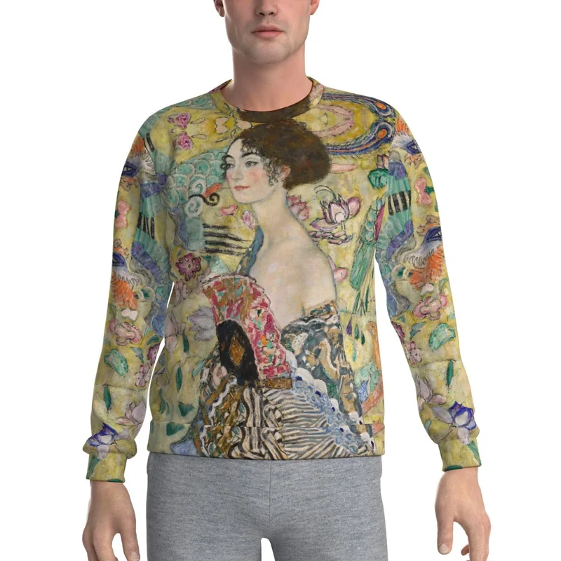 Gustav Klimt's Lady with Fan Painting Art Sweatshirt