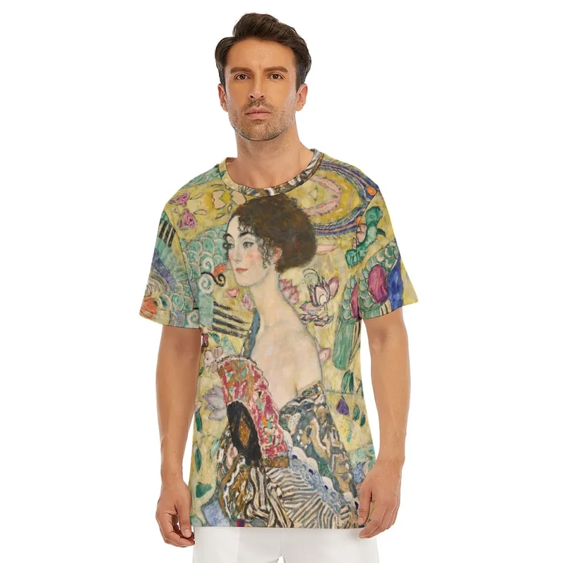 Lady with Fan Painting by Gustav Klimt T-Shirt
