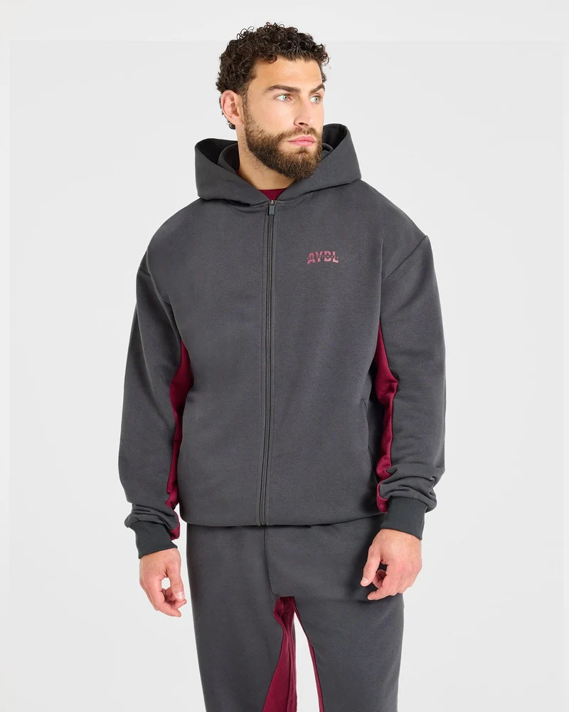Wesley Vissers x Oversized Zip Up Hoodie - Charcoal